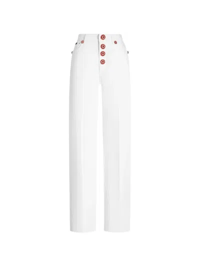 Dolce & Gabbana 5-pocket Denim Trousers In White