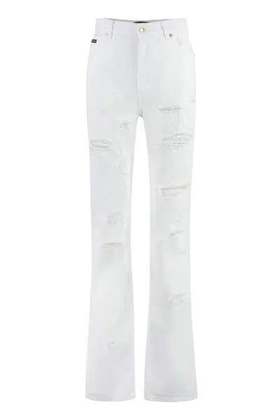 Dolce & Gabbana 5-pocket Straight-leg Jeans In White