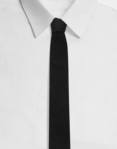 Dolce & Gabbana 6-cm Silk Blade With Tie Print In Black