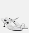 Dolce & Gabbana 60 Embellished Mules In Silver