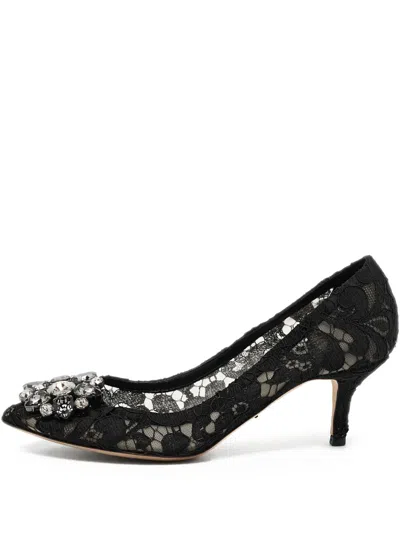 Pre-owned Dolce & Gabbana 60mm Bellucci Lace-embellished Pointed-toe Pumps