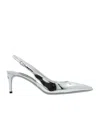 Dolce & Gabbana 60 Mirrored Leather Slingback Pumps In White