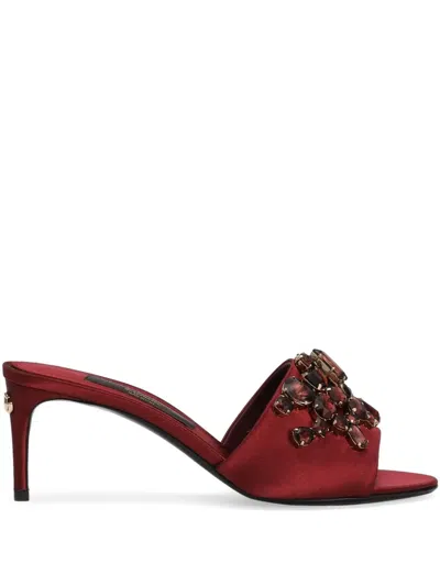 Dolce & Gabbana 60mm Crystal-embellished Mules In Red