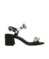 Dolce & Gabbana Satin Sandals With Gemstone Embellishment In Black