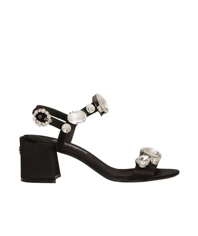 Dolce & Gabbana 60mm Crystal-embellished Sandals In Black
