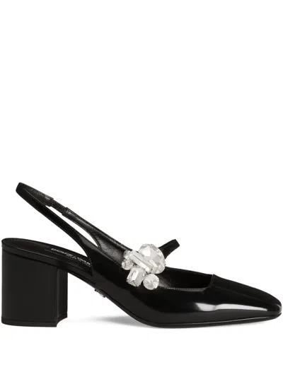 DOLCE & GABBANA 60MM CRYSTAL-EMBELLISHED SLINGBACK PUMPS