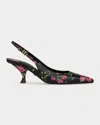 Dolce & Gabbana Women Lollo Slingback In Printed Leather In Black