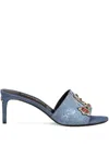 Dolce & Gabbana 60mm Embroidered Denim Mules