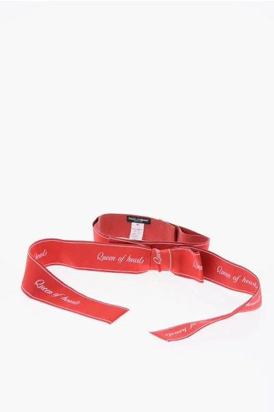 Dolce & Gabbana 60mm Fabric Bow Belt In Red