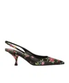 Dolce & Gabbana Women Lollo Slingback In Printed Leather In Black