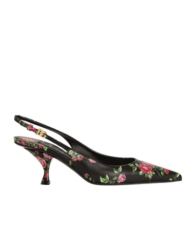 DOLCE & GABBANA DOLCE  GABBANA LOLLO FLORAL HEELED PUMPS