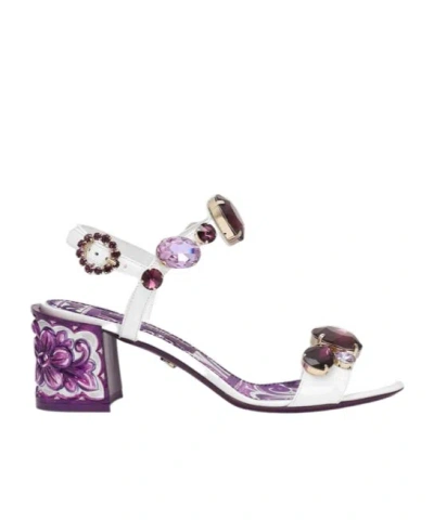 DOLCE & GABBANA 60MM KEIRA LEATHER SANDALS