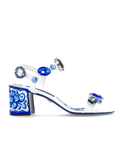 DOLCE & GABBANA 60MM LEATHER HEELED SANDALS