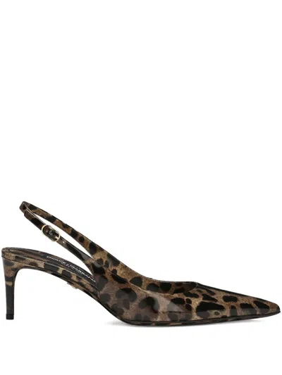 Dolce & Gabbana 60mm Leopard-print Slingback Pumps In Animal Print