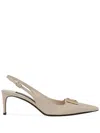 Dolce & Gabbana 60mm Logo-plaque Slingback Pumps In Neutrals