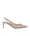 Dolce & Gabbana 60mm Logo-plaque Slingback Pumps In Nude
