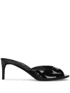 Dolce & Gabbana Patent Leather Open Toe Mules Heel 7 Cm In Black