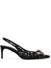 Dolce & Gabbana 60mm Rainbow Lace Slingback Pumps In Black