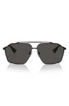 Dolce & Gabbana 61mm Pilot Sunglasses In Black