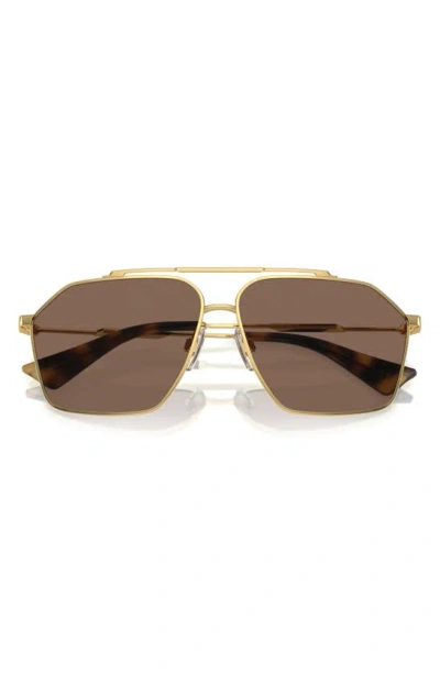 Dolce & Gabbana 61mm Pilot Sunglasses In Gold