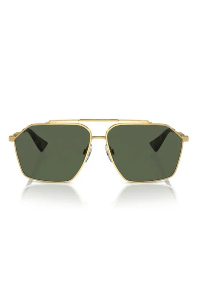 Dolce & Gabbana 61mm Polarized Pilot Sunglasses In Green