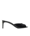 Dolce & Gabbana Patent Leather Open Toe Mules Heel 7 Cm In Black