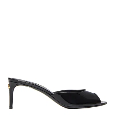 DOLCE & GABBANA DOLCE  GABBANA LOGO PLAQUE SLIP-ON MULES