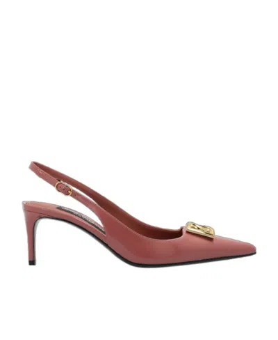 DOLCE & GABBANA DOLCE  GABBANA LOGO PLAQUE SLINGBACK PUMPS