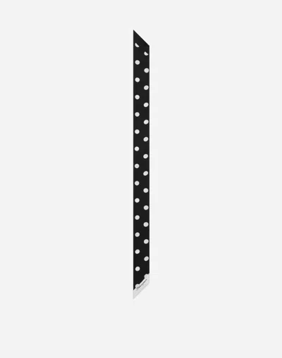 DOLCE & GABBANA COTTON HEADSCARF WITH STRIPED AND POLKA-DOT PRINT (6X100)