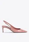 Dolce & Gabbana 70 Patent Leather Slingback Pumps In Pink