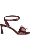 Dolce & Gabbana 70mm Crystal-embellished Sandals In Burgundy