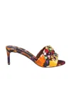 Dolce & Gabbana Floral Embellished Heeled Mules In Multicolor