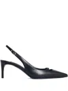Dolce & Gabbana Pointed Toe Slingback High Heel Sandals In Black