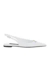 Dolce & Gabbana White Slingback Ballet Flats With Logo Detail In Leather Woman In White