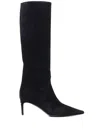 Dolce & Gabbana Black High Boots With Dg Logo In Suede Woman In Black