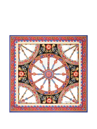 Dolce & Gabbana 70x70 Carretto-print Silk Twill Scarf In Multi