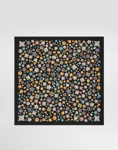 Dolce & Gabbana 70x70 Silk Twill Scarf In Multi