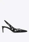 Dolce & Gabbana Pointed-toe Lace-panelled Pumps In Black