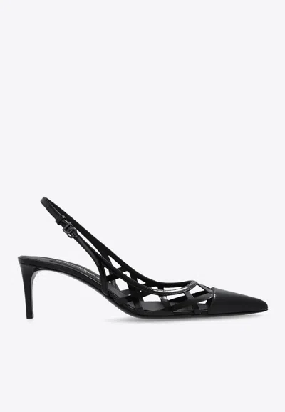 DOLCE & GABBANA 75 CALF LEATHER SLINGBACK PUMPS