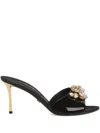 Dolce & Gabbana 75mm Crystal-embellished Heeled Mules In Black