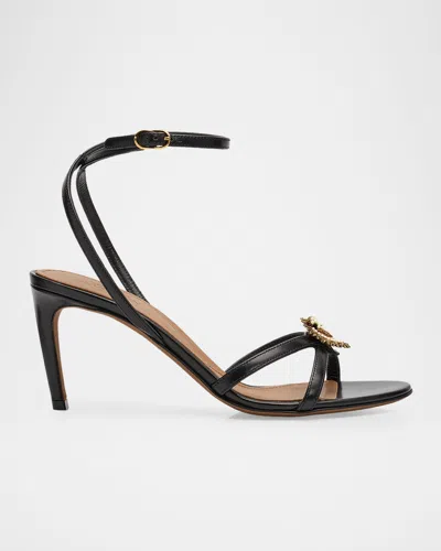 Dolce & Gabbana 75mm Dg Heart Leather Sandals In Black