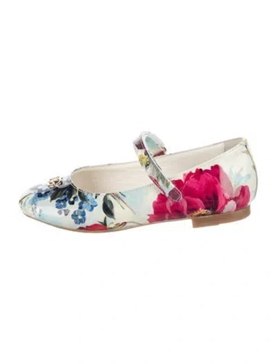 Pre-owned Dolce & Gabbana Kids' 7y Ballet Flats With Velcro Strap In Blue