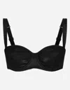 Dolce & Gabbana Balconette Bra With Adjustable Straps And Scalloped Edges In ブラック
