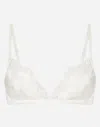 Dolce & Gabbana Soft Cut Satin Bra With Lace In ホワイト