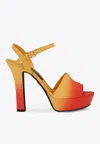 Dolce & Gabbana 85 Ombre Platform Sandals In Calfskin In Multicolor