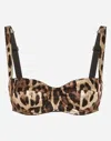 Dolce & Gabbana Leopard-print Padded Triangle Bikini Top In アニマリエプリント