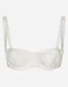 Dolce & Gabbana Lace Overlay Balconette Bra In ホワイト