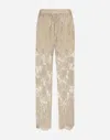 Dolce & Gabbana Semi-sheer Floral Lace Pants In ベージュ