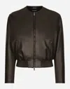 DOLCE & GABBANA LEATHER BOMBER JACKET