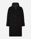 DOLCE & GABBANA CASHMERE SINGLE-BREASTED COAT WITH HOOD
